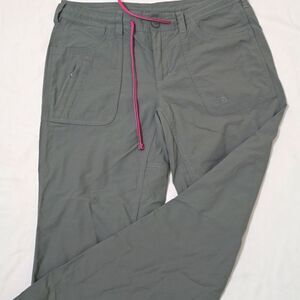 The North Face Gray Track Pants with Pink Accent